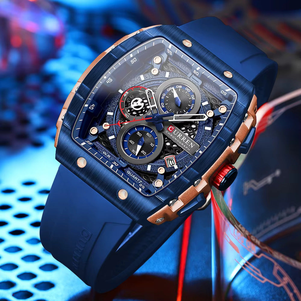 CURREN Rubber Straps Wrist Watch For Men - 8442