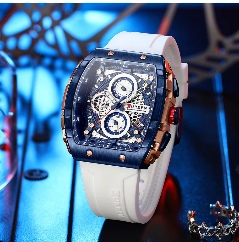 CURREN Rubber Straps Wrist Watch For Men - 8442