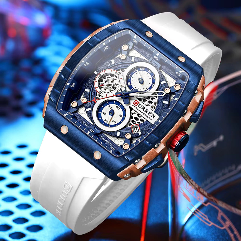CURREN Rubber Straps Wrist Watch For Men - 8442