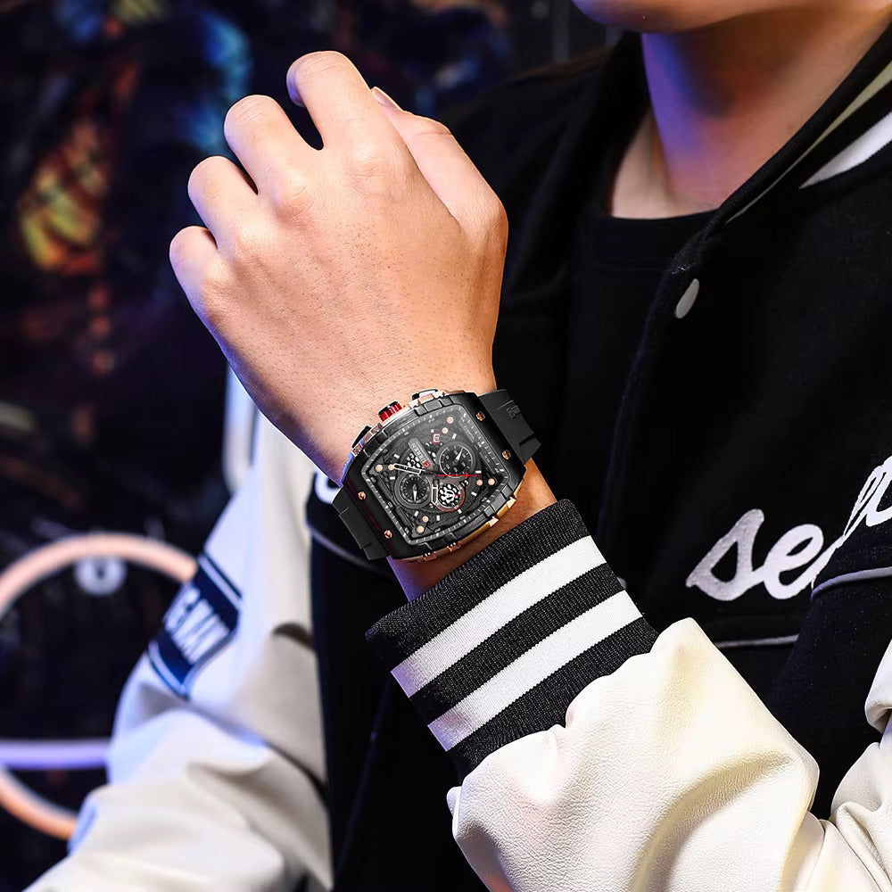 CURREN Rubber Straps Wrist Watch For Men - 8442