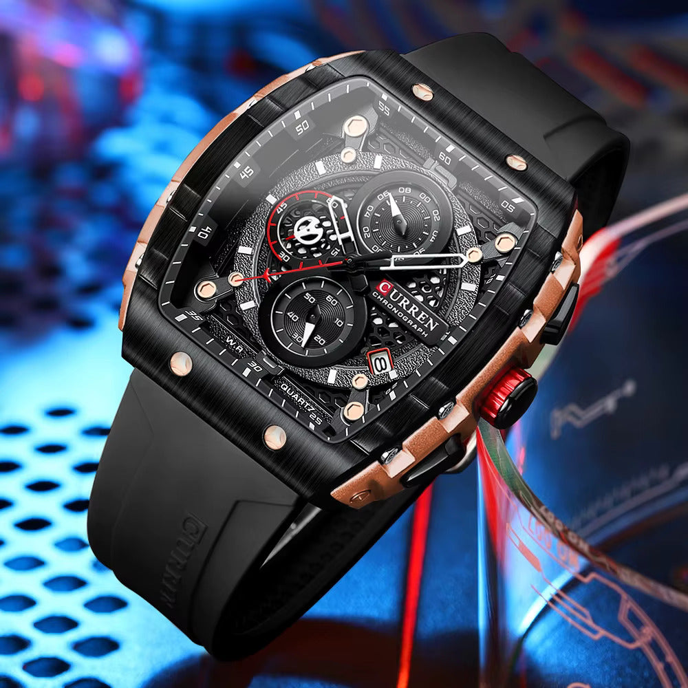 CURREN Rubber Straps Wrist Watch For Men - 8442
