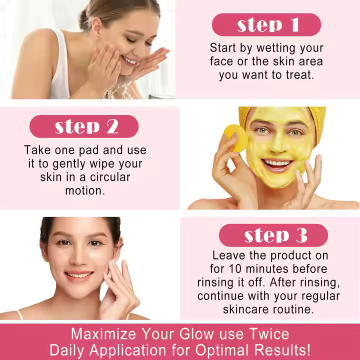 ALIVER Cleansing Glow Pads – 60 Count Brighten | Natural Skincare | Gentle Daily Exfoliation